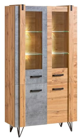 MINIO go for it - Vitrine MILENIUM 90 cm Glasvitrine mit LED Beleuchtung