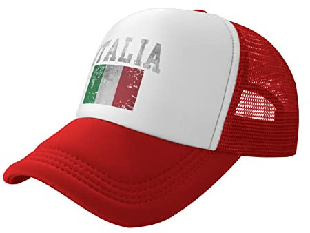 NLWQEKV Vintage Italia italienische Flagge Italien Italiano Baseball Cap Vintage Männer Frauen Low Profile Trucker Hüte verstellbar schwarz