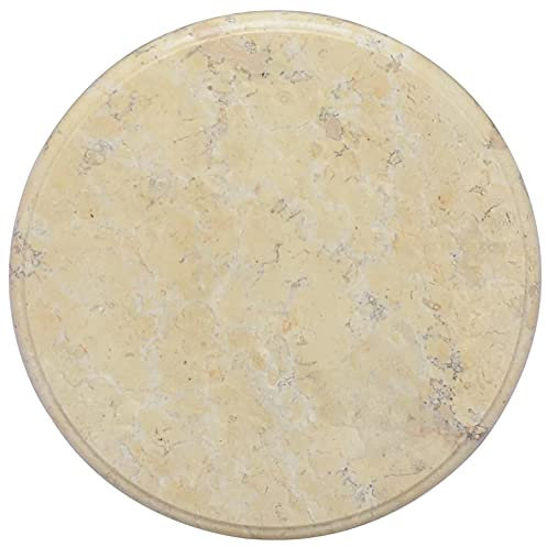 Homgoday Tischplatte, Ersatztischplatte, Marmorplatte, Ersatzplatte ErsatzPlatte für Gartentisch Kaffeetisch Esstisch Esstischplatte Creme Ø40x2,5 cm Marmor