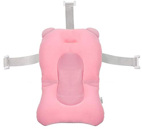 Almohadilla Bañera Bebe | Cojín Baño Bebe | Asiento Para Bañera De Bebé | Alfombra Baño Malla Cojín Flotante, Soporte Bebe Bañera Y Asientos Baño, Rosa/azul/blanco, 46x33 Cm
