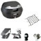 farbrothersonline KOMPATIBEL MIT Piaggio Zip 125 Koffer TOPCASE 34 LT MONOLOCK SCHWARZ+DACHNETZ+Platte FÜR Motorrad-Roller-GEPÄCKTRÄGER Full-FACE-Jet-MODULARER UNIVERSALHELM
