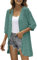Cardigan casual da donna con maniche a tre quarti aperto sul davanti leggero a pois cardigan drappeggiato con volant cardigan da donna cardigan lungo spolverino, Verde menta, L