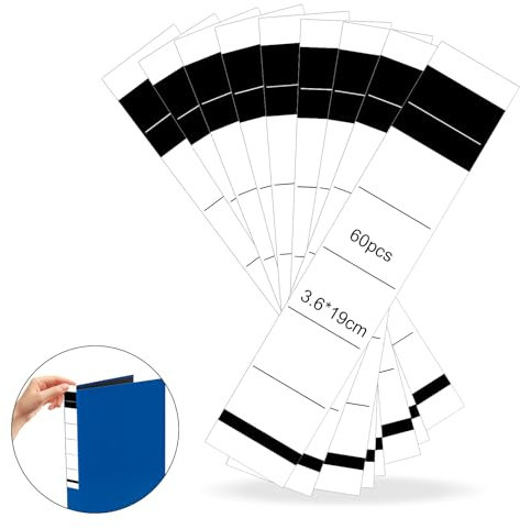 OFFCUP 60 Stück Ordner Etiketten Selbstklebend,3.6 * 19cm Ordner Rückenschilder, Weiß Ordnerrücken Aufkleber für 5 cm Schmale Ordner– Ideal für Büro, Bibliothek & Archivierung