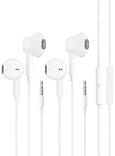 Kopfhörer Earphones Stereo 3.5mm Jack Kopfhörer Earphones kompatibel mit Phones 6 6s Plus epods pad Huawei Samsang Android Smartphone Laptop MP3 Players 2Pack