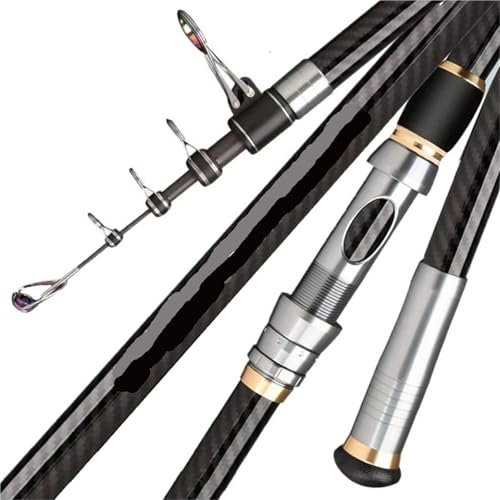 EKalgretrA Stipprute Teleskop-Angelrute, 3,9 m, 4,2 m, 5,0 m, Reise-Brandungsrute, Spinnkraft 20–250 g, Werfen, Surfcasting, Carbon-Baitcasting-Rute Teleskopangel(3.9m)