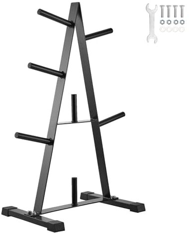 VEVOR Weight Plate Rack, A Frame Weight Plate Tree for 1-Inch Weight Plates, Standard Weight Plate Tree, 500 lbs Load Capacity Weight Storage Holder, Home Gym Barbell Rack Storage Stand, Black