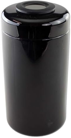 Black Leaf Violettglasdose 120 ml mit Thermo- und Hygrometer – Aufbewahrung mit Aromaschutz für Gewürze, Kräuter, Kaffee & Tee – luftdicht & geruchsdichte Dose mit schwarzem Deckel – ohne Logo