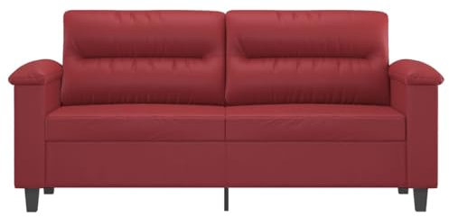 HEFZGDB 2-Sitzer-Sofa Weinrot 140 cm Kunstleder Kleiner Sessel Jugendsofa Big Sofa Sofa Wohnzimmer für Büro Wohnbereich Empfangsraum Aufenthaltsraum