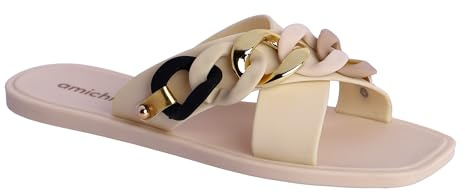 AMICHI Chanclas Mujer – Chanclas Para Playa Y Piscina - Sandalias Flip Flop de Goma Con Suela Antideslizante Y Diseño Ligero Tongs pour femme - Tongs pour plage et piscine - Sandales Flip FlopFemme