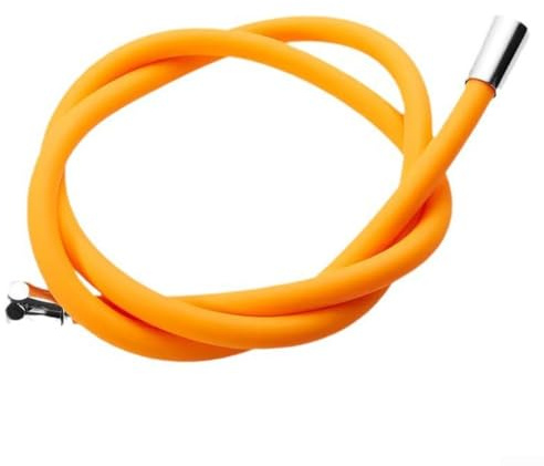 Manguera de ducha de silicona de 1 tubo flexible de 5 m con mecanismo antibobinado compatible con grifos de ducha estándar y cabezales de ducha (naranja)