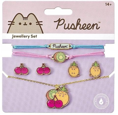 Fruit themed jewelry set - Pusheen cat by Kellica