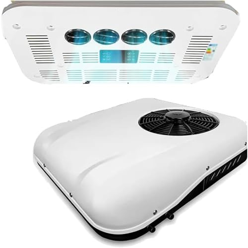 Aire Acondicionado 24V para Autocaravana - Techo Acondicionador de Aire Frío/Calor con Control Remoto, Blanco, Compatible con Caravanas, Camionetas, Furgonetas, Camiones (Cooling Only, 24V)