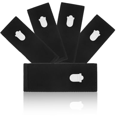 CleaZeny 4Pcs No-Sew Hook Extender, Expands Waist by 3-5cm, Black | No Need for Cutting or Sewing, Relief From Tightness, Adjustable Waist Extender For Suit Trousers & Trousers, Man & Woman