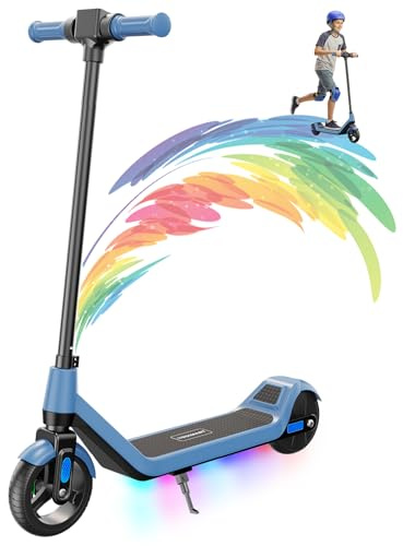 E Scooter Kinder, 15 km Reichweite, 6.5 Ultraleicht E Roller Kinder | 6-12 Jahre mit Bunte Lichter, LED-Lichter & Display, Elektroroller für Kinder, 3 Geschwindigkeitsmodi (6, 10, 16 km/h)