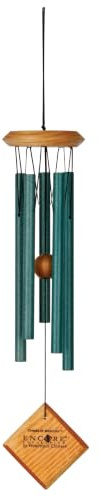 Woodstock Chimes Encore Mercurio Verdigrís Carrillón para Jardín - 5 Tubos Afinados Color Verdigrís