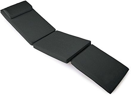 Nexos DIVERO Liegenauflage für Deckchair Steamer Sitzpolster für Gartenmöbel Holzliege Liegestuhl – bequem hochwertig robust – anthrazit
