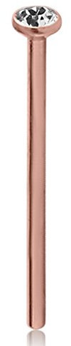eeddoo Nasen-Piercing Nasenstecker Kristall Rosegold Edelstahl 1,0mm Pfirsich