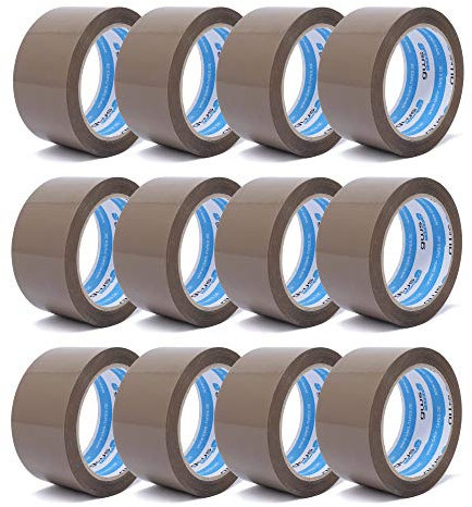 gws Paketklebeband 12 Rollen braun Geräuscharmes Universalklebeband zum Verpacken von Paketen - Hohe Klebekraft - Profi-Qualität 66 m Länge 50 mm Breite