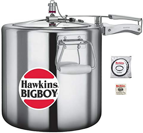 22 Litre Hawkins Big Boy Aluminium Pressure Cooker - Bundle with LSL Cookbook