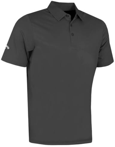 Callaway Mens Emea Solid Polo Short Sleeve, Asphalt, L EU