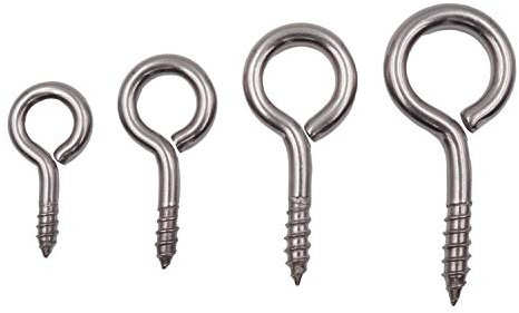 100 Stück 4.0 x 25 mm Ösenschraube Edelstahl rostfrei L-Haken V2A Inox Holzgewinde