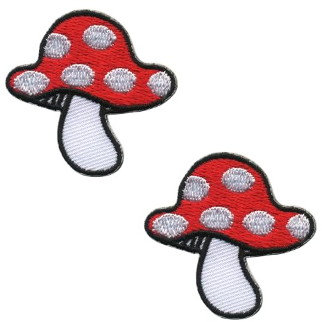 Freak Scene Aufnäher - Pilz - Fliegenpilz rot-weiß klein 2er Set - Patch