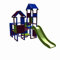 move and stic 6418 - Spielburg Moritz mit Rutsche in Magenta-blau-apfelgrün ~ Gartenspielhaus ~ geeignet für Kinderzimmer,Spielzimmer oder auch draußen im Garten ~ Indoor ~ Outdoor