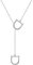 EVER FAITH Glücklich Hufeisen Lariat Halskette 925 Sterling Silber Dainty 2 Pferd Steigbügel Anhänger Y