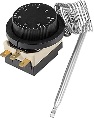 sourcing map 1NO 1NC 250/380V 16(2) A 0-50C Temperature Control Switch Capillary Thermostat for Oven Refrigerator Heater, 1.5m Length