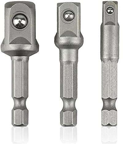 Impact Grade Socket Adapter Set, 3 Pieces Extension Sets 1/4, 3/8, and 1/2 Cr-V Steel Impact Drive, Adapter Power Drill Drivers High Torque Impact Wrench