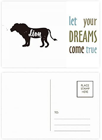 Postkarten-Set, Löwe, schwarz-weiß, Tiertraum, Kommen Sie wahr, 20 Stück