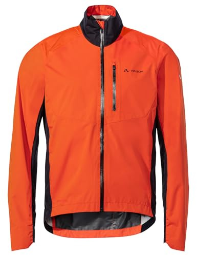 VAUDE Herren sportive Regenjacke Kuro Rain Jacket, kleines & leichtes Packmaß, wasser- und winddicht, atmungsaktiv, Passform: Slim fit, glowing red, L