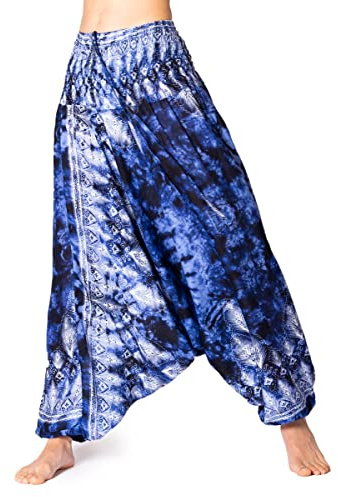 PANASIAM Aladin Pants Batik-Print, L Blue