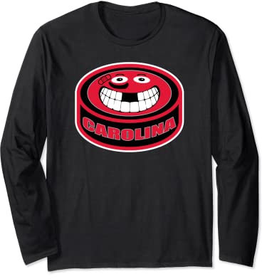 Hockey North Carolina Funny Kid Adult Puck Smile Face Gift Long Sleeve T-Shirt