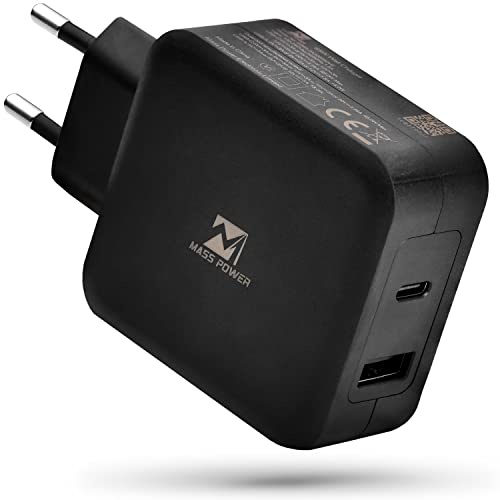 Mass Power 2in1 Universal Charger – 65W Ultrastarkes USB-C/USB-A Netzteil mit Schnellladefunktion (PD Power Delivery) als Ladegerät für Laptops, Tablets und Smartphones 135g leicht
