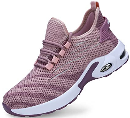 IYVW C0277 Scarpe Antinfortunistiche Uomo Donna Leggere Traspiranti Scarpe da Lavoro con Punta in Acciaio Sicurezza Scarpe Sportive di Sicurezza Antiscivolo Antiforatura Rosa 36 EU