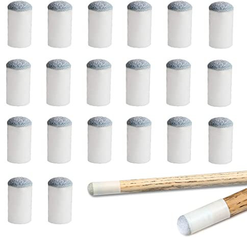 SULIUDAJI Billard Queue Spitzen,20 Stück Pool Queue Tipps Ersatz Slip-On Snooker Queue Tipps 13mm Billard Snooker Pool Tisch Zubehör,Pool-billardqueues Ersatz Spitzen Zubehör für Snooker Pool Queues