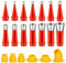 Firtink 20 Pcs Universal Integrated Nozzle Rubber Tool Kit, Stainless Caulking Nozzle Tips,Reusable Caulking Nozzle Applicator Finishing Tool Sealant Gun Nozzles for Kitchen Bathroom Brick Joint
