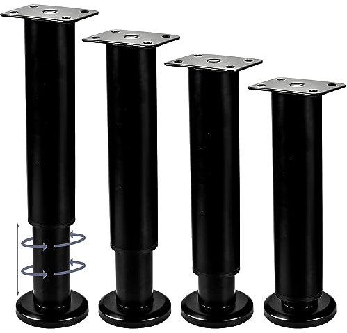 Btowin VCF 25-42cm Verstellbar Möbelfüße, 4 Stück Höhenverstellbar Metall Konisch DIY Ersatz Tischbeine Schrankfüße für Schrank Bett Sofa Couch Nachttisch
