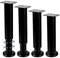 Lot de 4 pieds de meubles réglables de 25 à 42 cm en métal noir pour cadre de lit central à lattes centrales, pieds de rechange robustes pour armoire, table, canapé, chaise, bureau