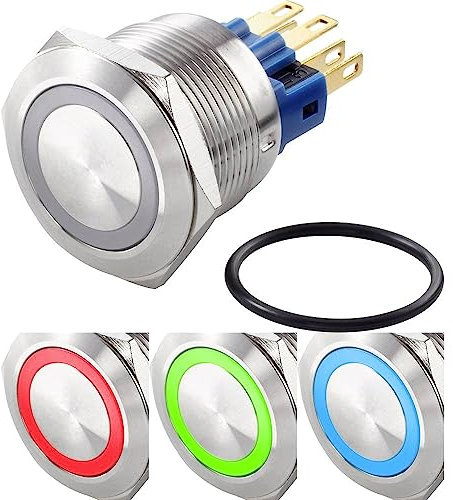 TRU COMPONENTS TC-7494640 Vandalismusgeschützter Druckschalter 250 V/AC 3 A 1 x Aus/(Ein) tastend Rot, Grün, Blau, RGB