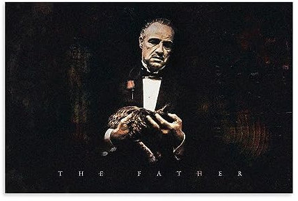 The Godfather (1972) IMDB Top 250 Poster, Leinwand, dekoratives Gemälde, Leinwand-Wandposter und Kunstdruck, modernes Familienschlafzimmer-Dekor-Poster, 20 x 30 cm