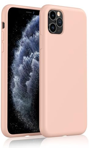 aaaioe Liquid Silicone Case for iPhone 11 Pro Max Case, Gel Rubber Full Body Protection, Soft Ultra Slim Protective Shockproof Phone Case, Anti-Scratch Microfiber Lining, 6.5 Pastel Pink