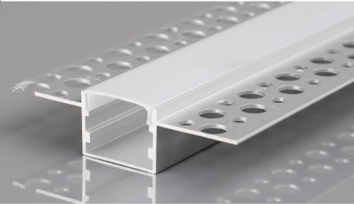 2m LED Alu Profil Unterputz Rigips Trockenbau Schiene Kanalprofil mit Milchglas Abdeckung Kanal System für LED-Streifen Profil H-4