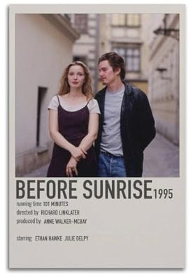xze Poster mit Aufschrift Before Sunrise auf Leinwand, dekoratives ästhetisches Poster, Druck, Dekorposter, 30 x 45 cm, ungerahmter Stil