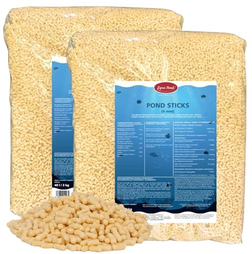 Lyra Pond® 2 x 40 L (6 kg) Pond Sticks Fischfutter Teichfutter schwimmend | Schwimmendes Fischfutter - Leicht verdauliches Teichfutter durch Weizenkeime - Artgerechte Zusammensetzung für Fische