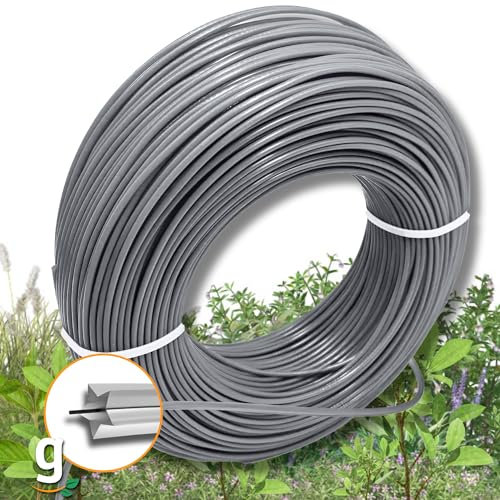 Gardazon Hilo de corte con refuerzo – 3,0 mm x 50 m (perfil de estrella) Precaución – extremadamente afilado – Hilo de corte para desbrozadora inalámbrica – Hilo de repuesto para bobina cortadora de