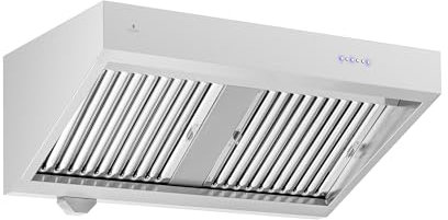 Royal Catering Campana extractora RCGH-100 con motor 120 cm 1000 m³/h LED 150 W 4 niveles de acero inoxidable campana de pared Wandesse