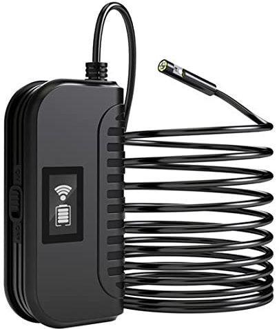 Endoscopio industriale WiFi a doppia lente, periscopio digitale da 8 mm, impermeabile IP67, 7 luci LED regolabili, cavo da 10 m, compatibile con Android/tablet