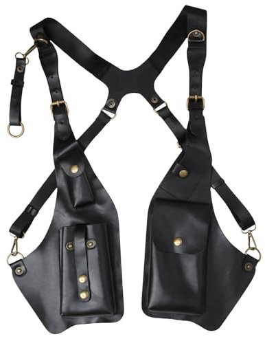 Dickly Leder Schulter Holster Tasche, Verstellbarer Schultergurt Tasche, Retro Unterarm Holster Pouch Tasche, Universelles vertikales Pistolenholster, Anti-Diebstahl-Holster für Outdoor-Reisen,#5